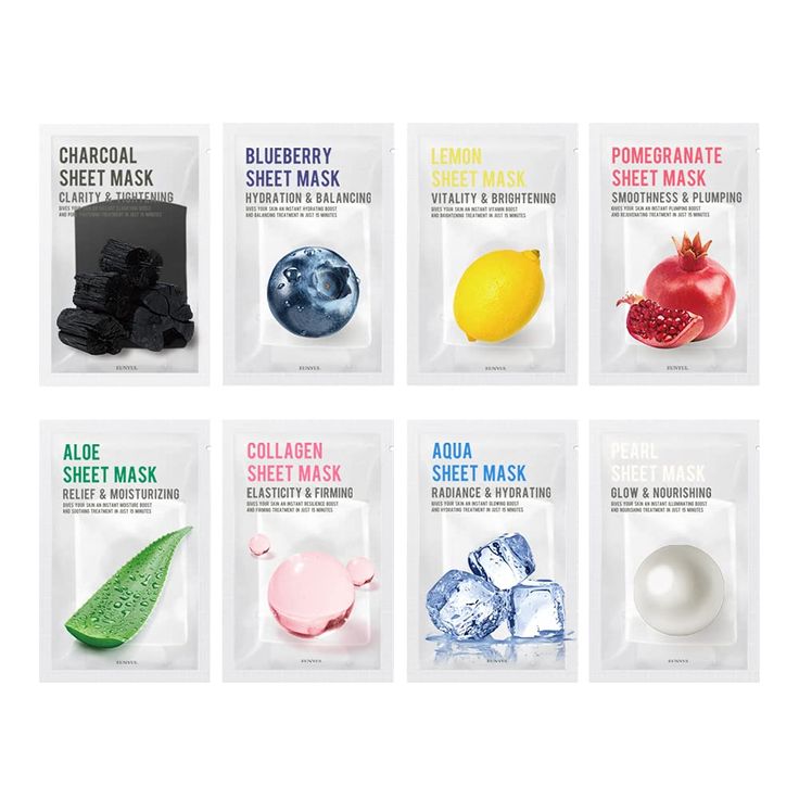 Eunyul Korean Pack of 8 Facial Sheet Masks